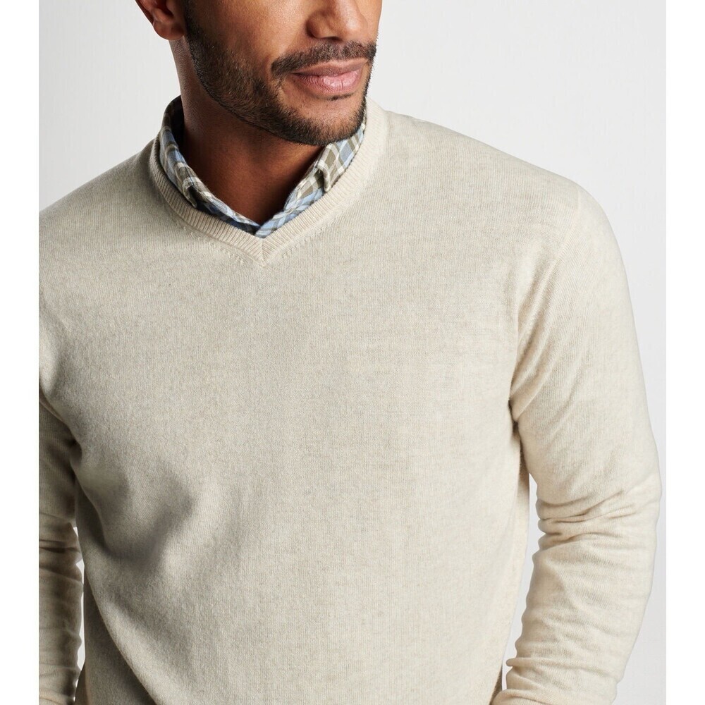 Peter Millar Crown Crafted Savona V-neck sweater Silk Cashmere Blend (M1)